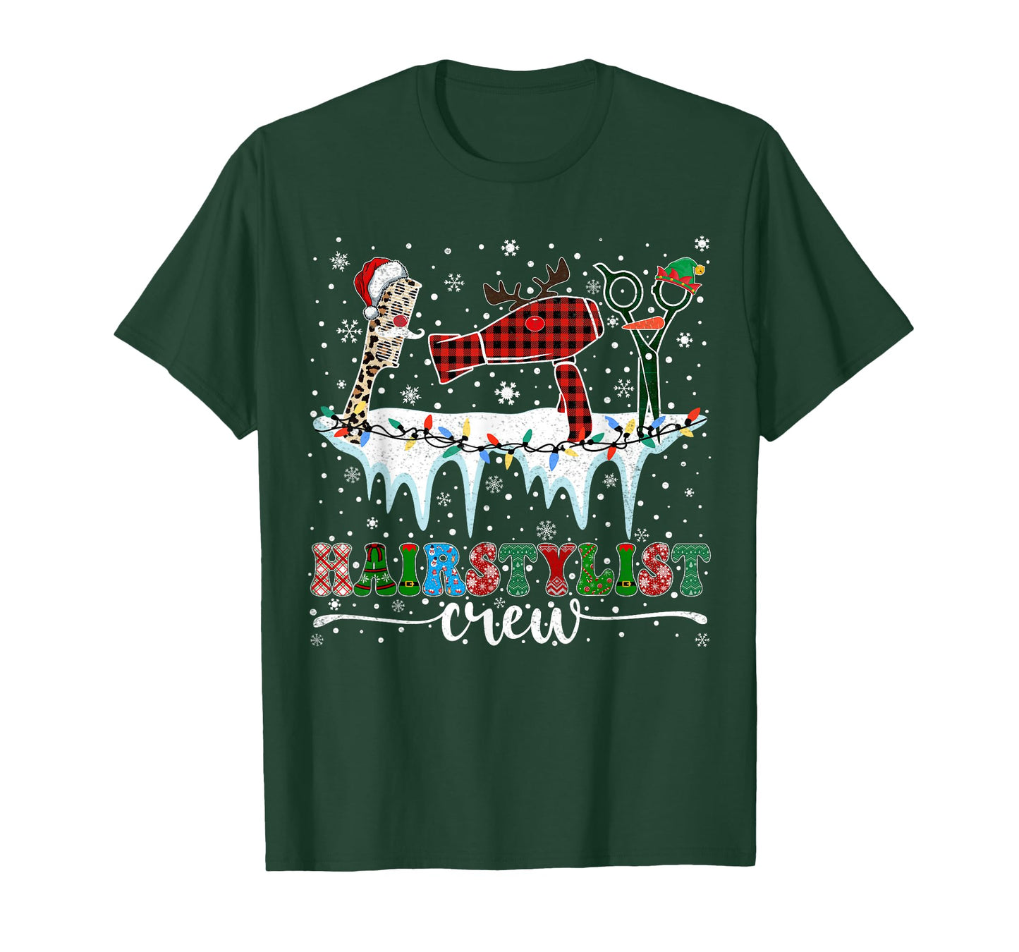 Xmas Barber Tool Hairdresser Crew Hairstylist Christmas T-Shirt