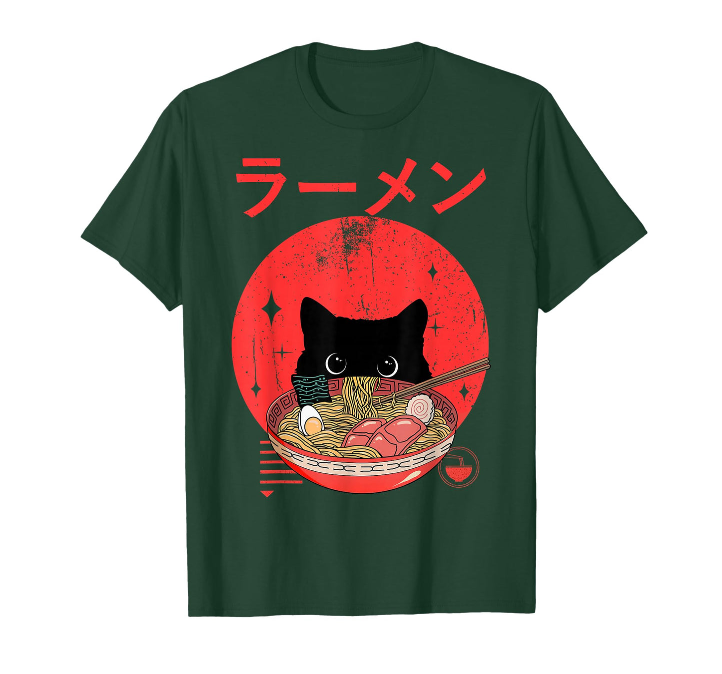 Cat Ramen Japanese Funny Graphic Tees Kawaii Cat Anime Gifts T-Shirt
