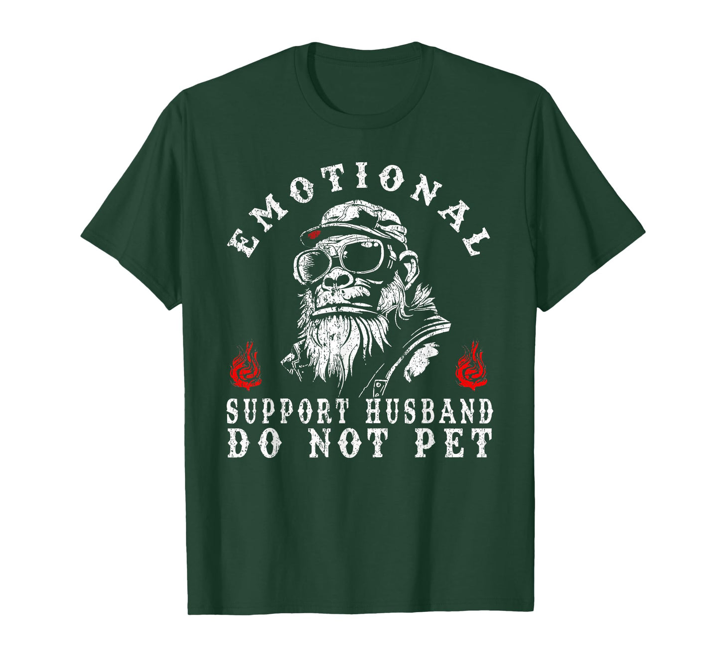 Emotional Support Husband Do Not Pet Funny Monkey T-Shirt
