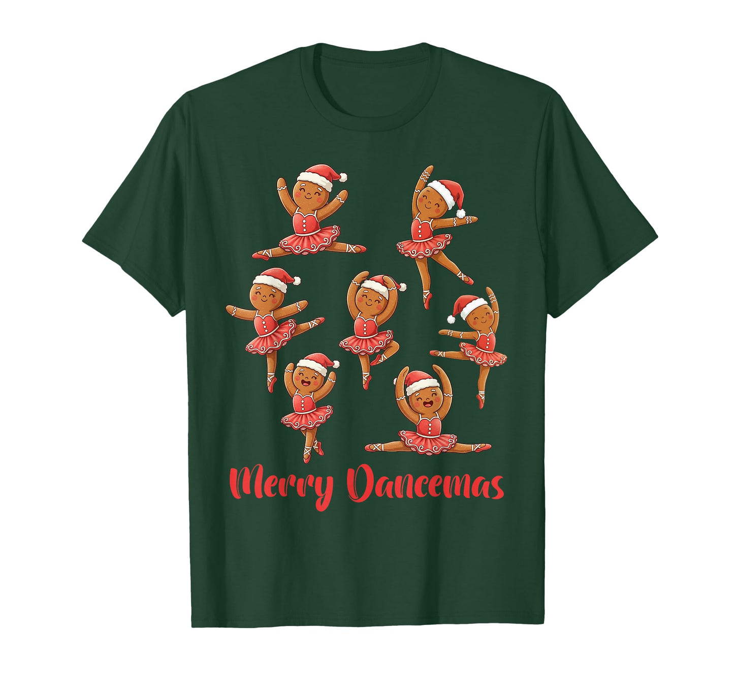 Merry Dancemas Ballet Dancer Gingerbread Teacher Christmas T-Shirt