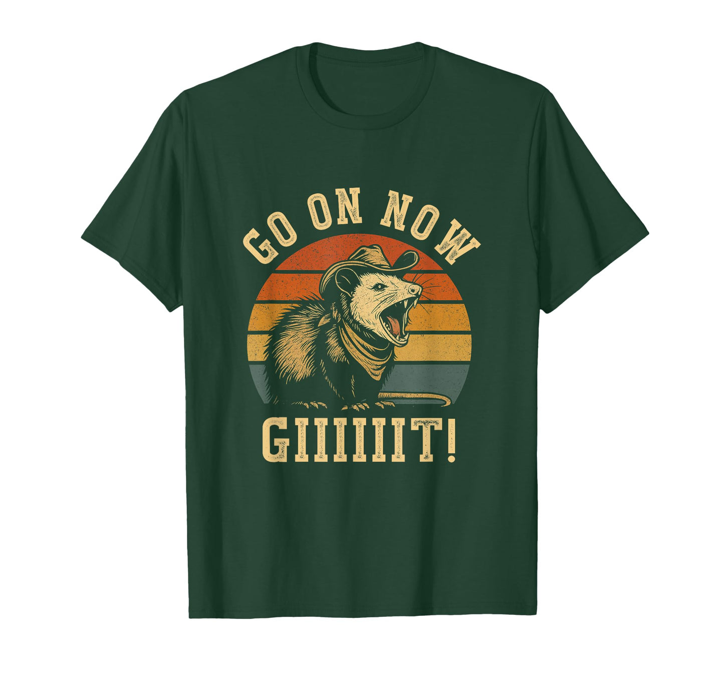 Go On Now Git Western Opossum Vintage Cowboy Possum T-Shirt