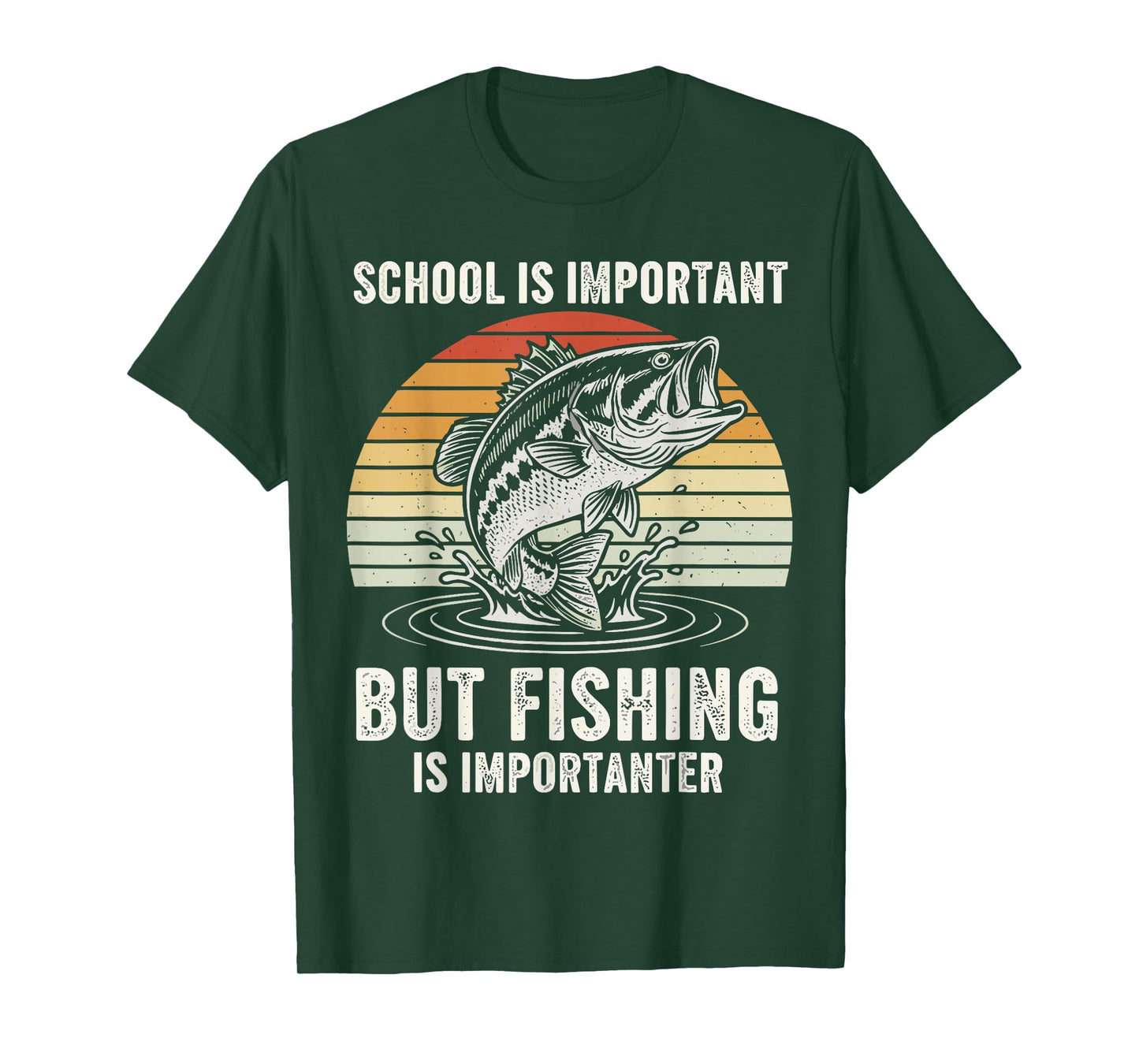 Bass Fish Shirt, School is Important Fishing is Importanter T-Shirt