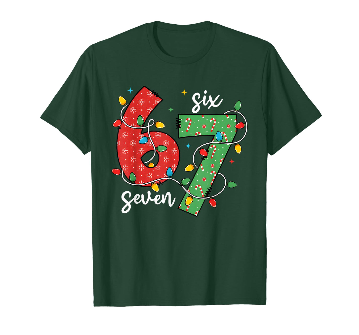 Funny Six Seven 67 Christmas Holiday Men Women Kids Xmas T-Shirt