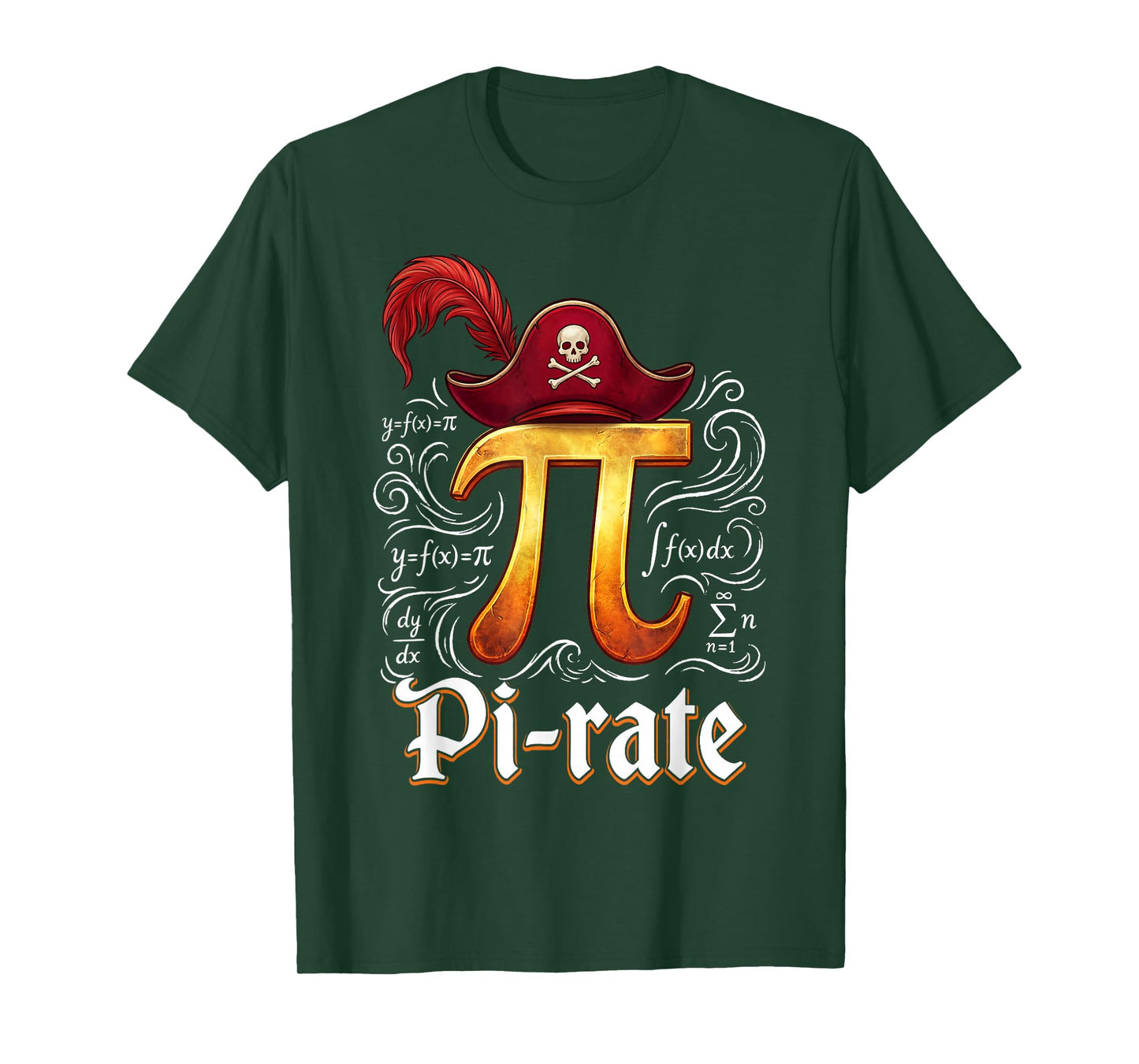 Pi Rate Science Student Math Teacher Funny Pi Day Pirate T-Shirt