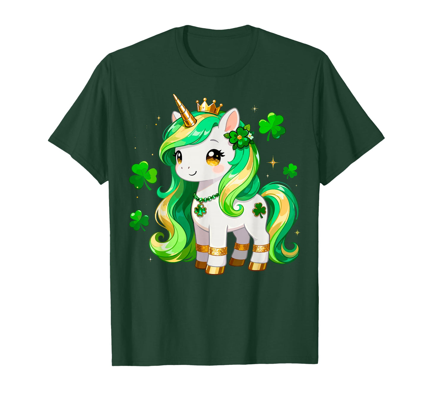 Funny St.Patrick's Paddy’s Day Tee Cute Unicorn Shamrock T-Shirt