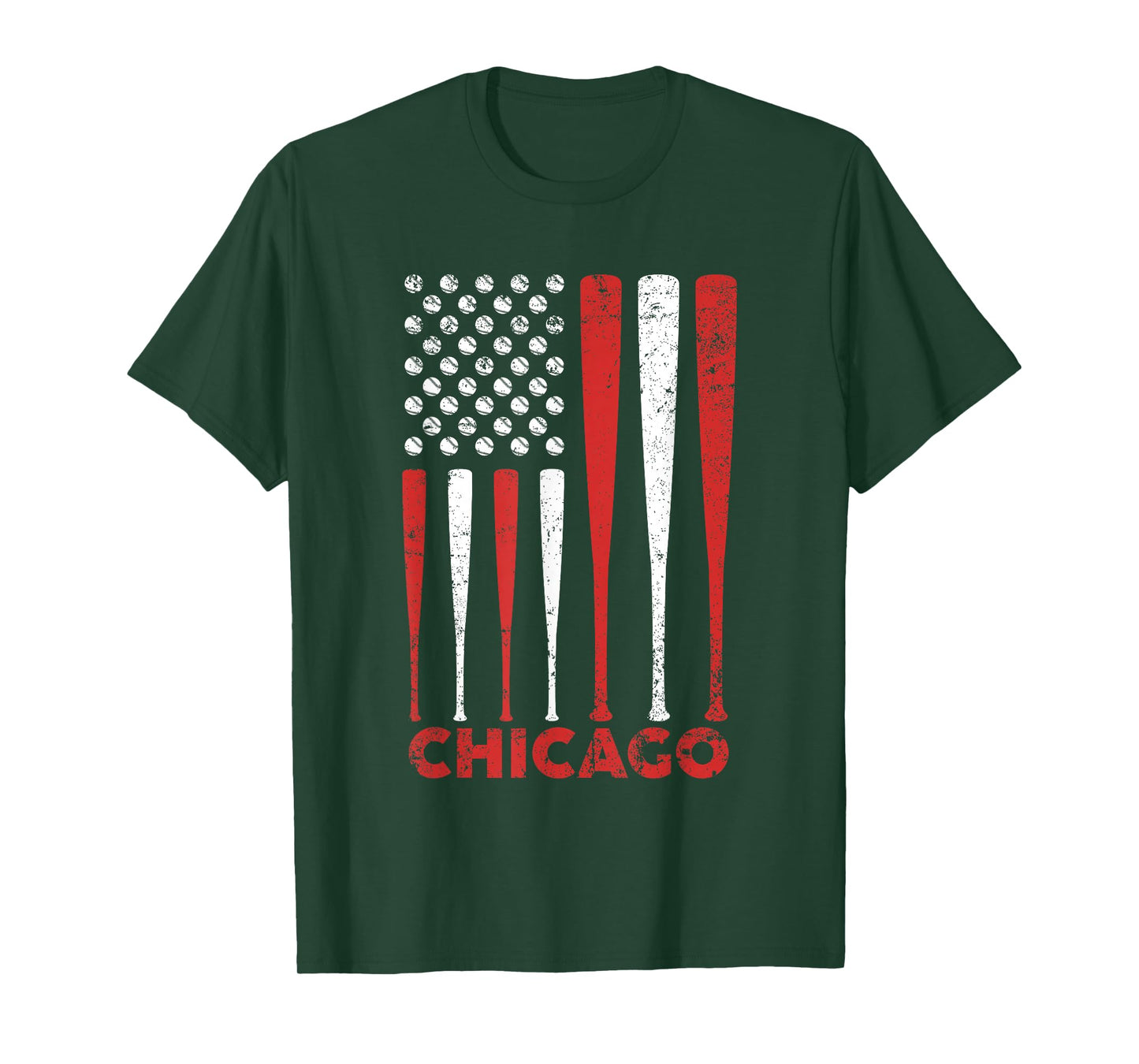Chicago Flag Vintage Baseball Gift for Men Women Kids T-Shirt
