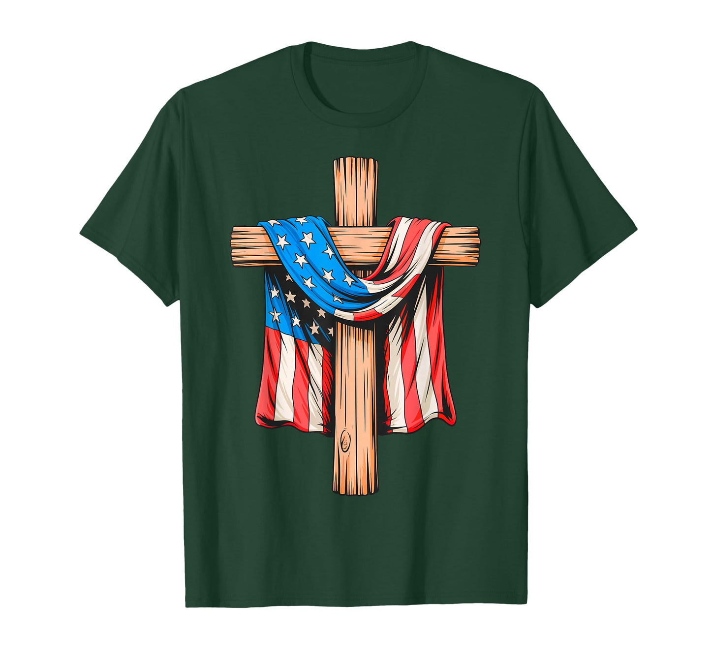 I Stand for The Flag and Kneel for The Cross Patriotic Flag T-Shirt