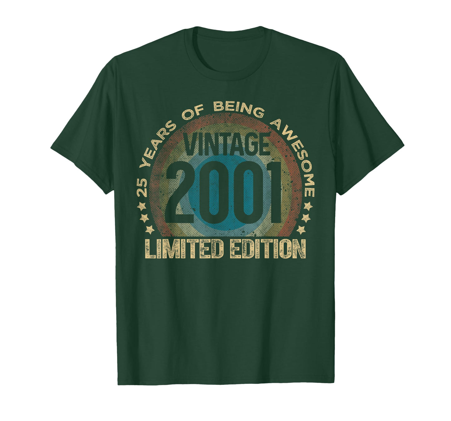 25 Year Old Gifts Vintage 2001 Limited Edition 25th Birthday T-Shirt