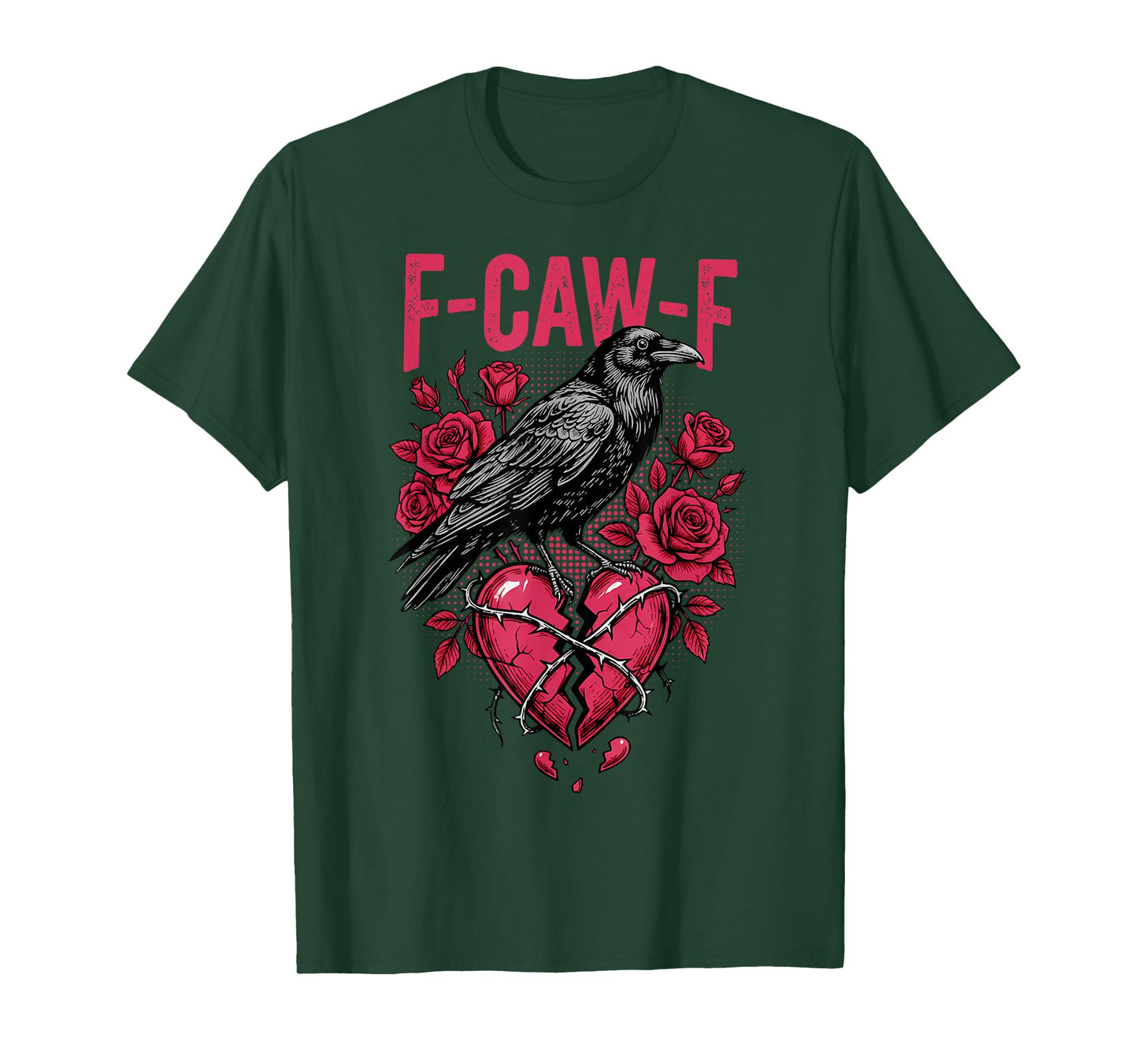 Funny Black Bird F-Caw-F Anti Valentines Day Single Humor T-Shirt