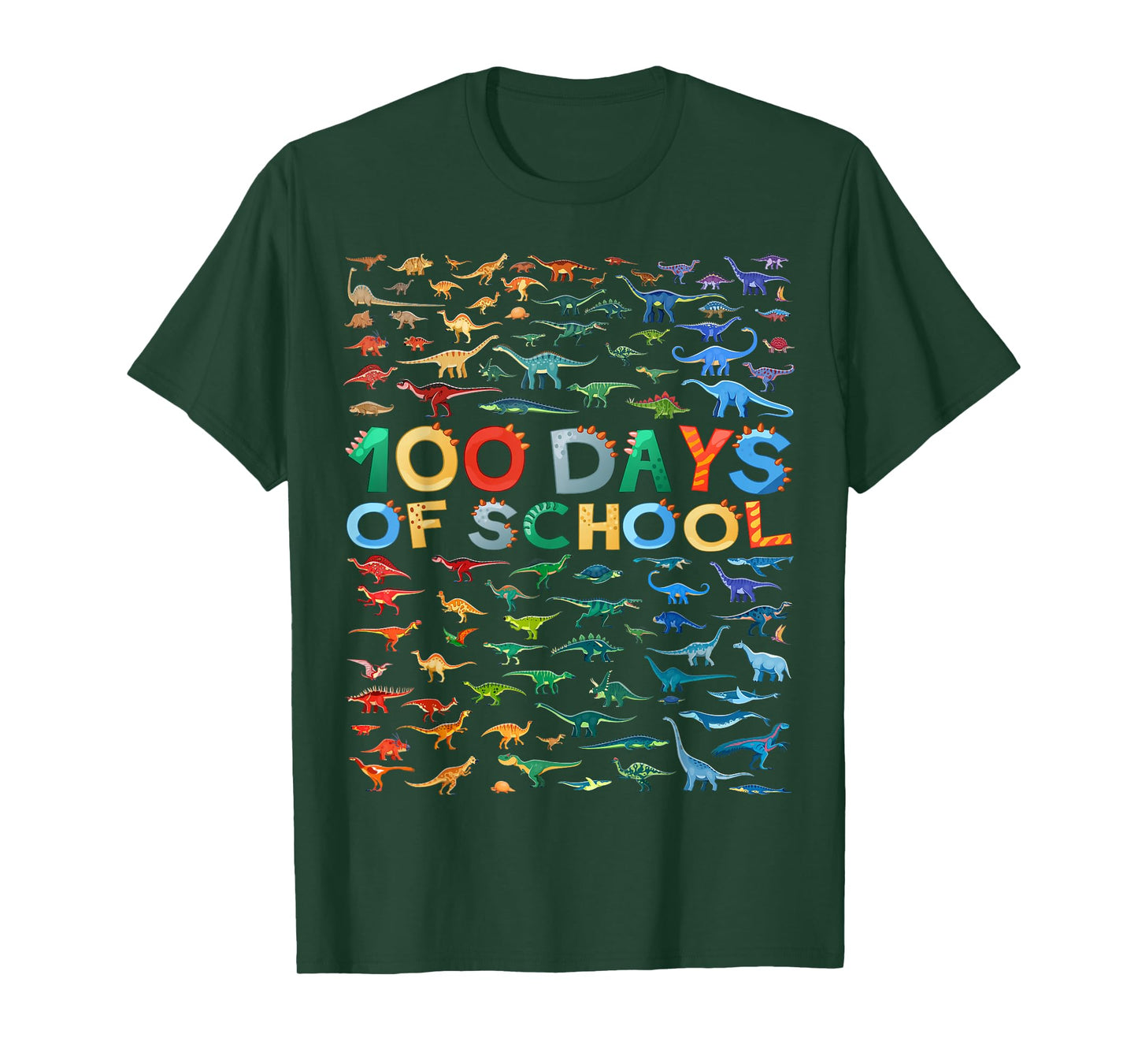 Happy 100th Day of School Dino Kids 100 Days Dinosaur T Rex T-Shirt