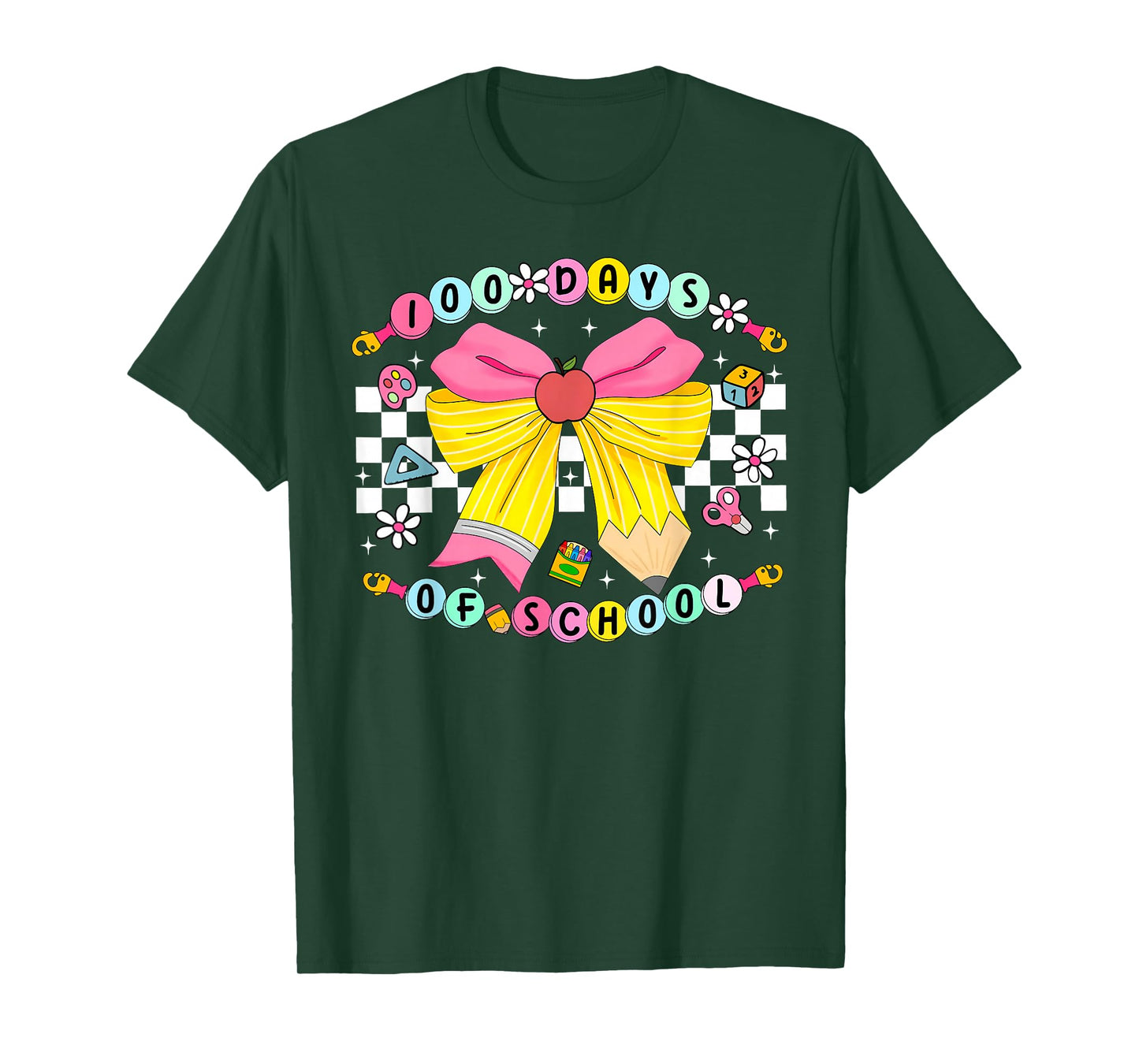 Bracelets 100 Days of School Student Teacher Coquette Bow T-Shirt