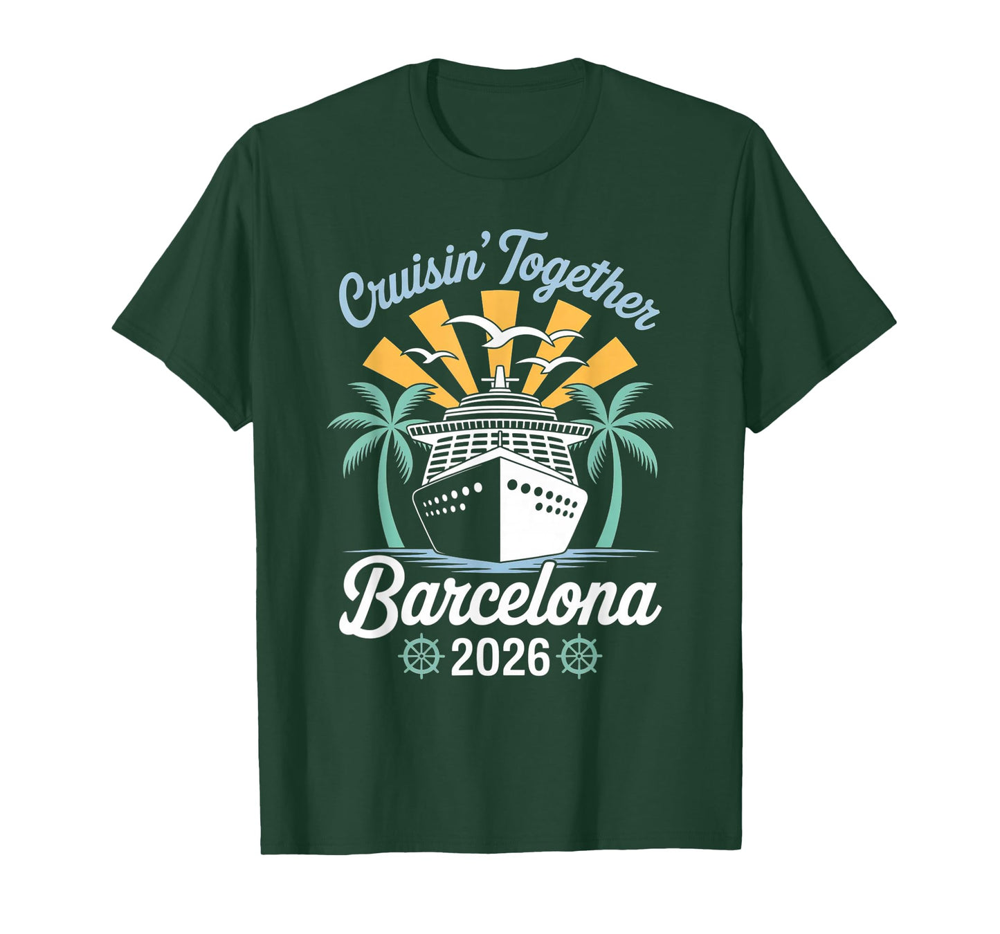 Cruisin Together Barcelona Funny Couples Cruise 2026 T-Shirt