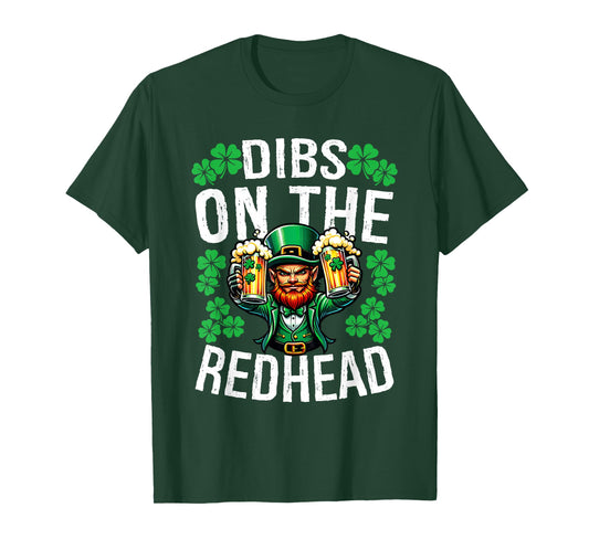 Dibs On The Redhead Shirt Irish Shamrock St Patricks Day Men T-Shirt