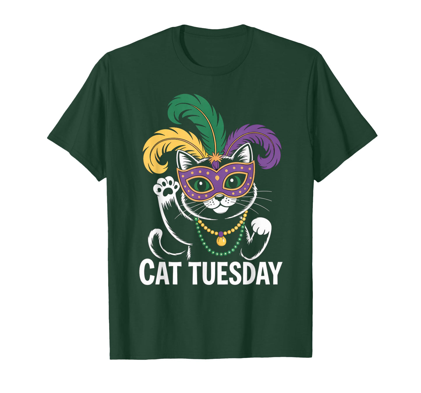 Mardi Gras Cat Tuesday New Orleans Party Cat Lover T-Shirt