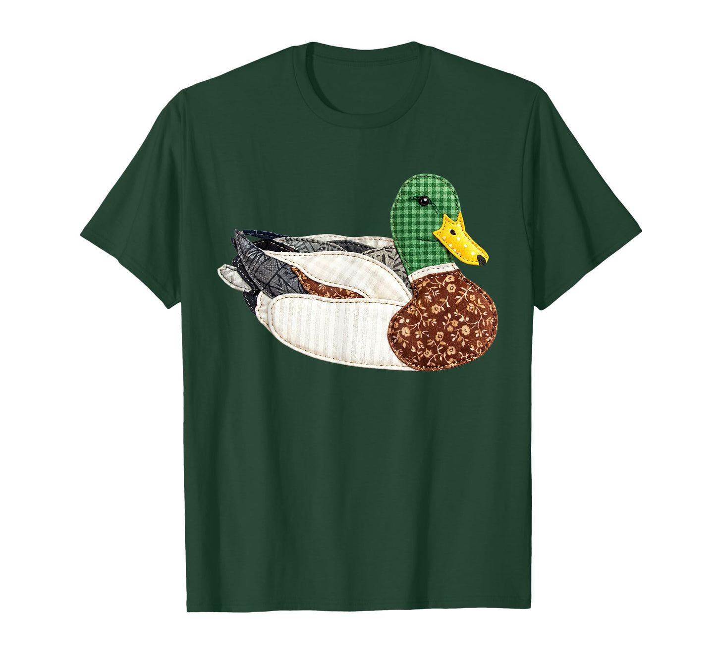 Patchwork Mallard Duck Country Cottage Aesthetic T-Shirt