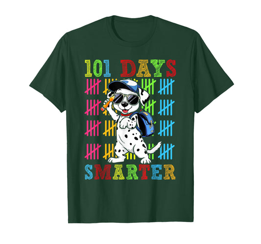 101 Days Smarter Dabbing Cute Dog Teachers Students Kids T-Shirt