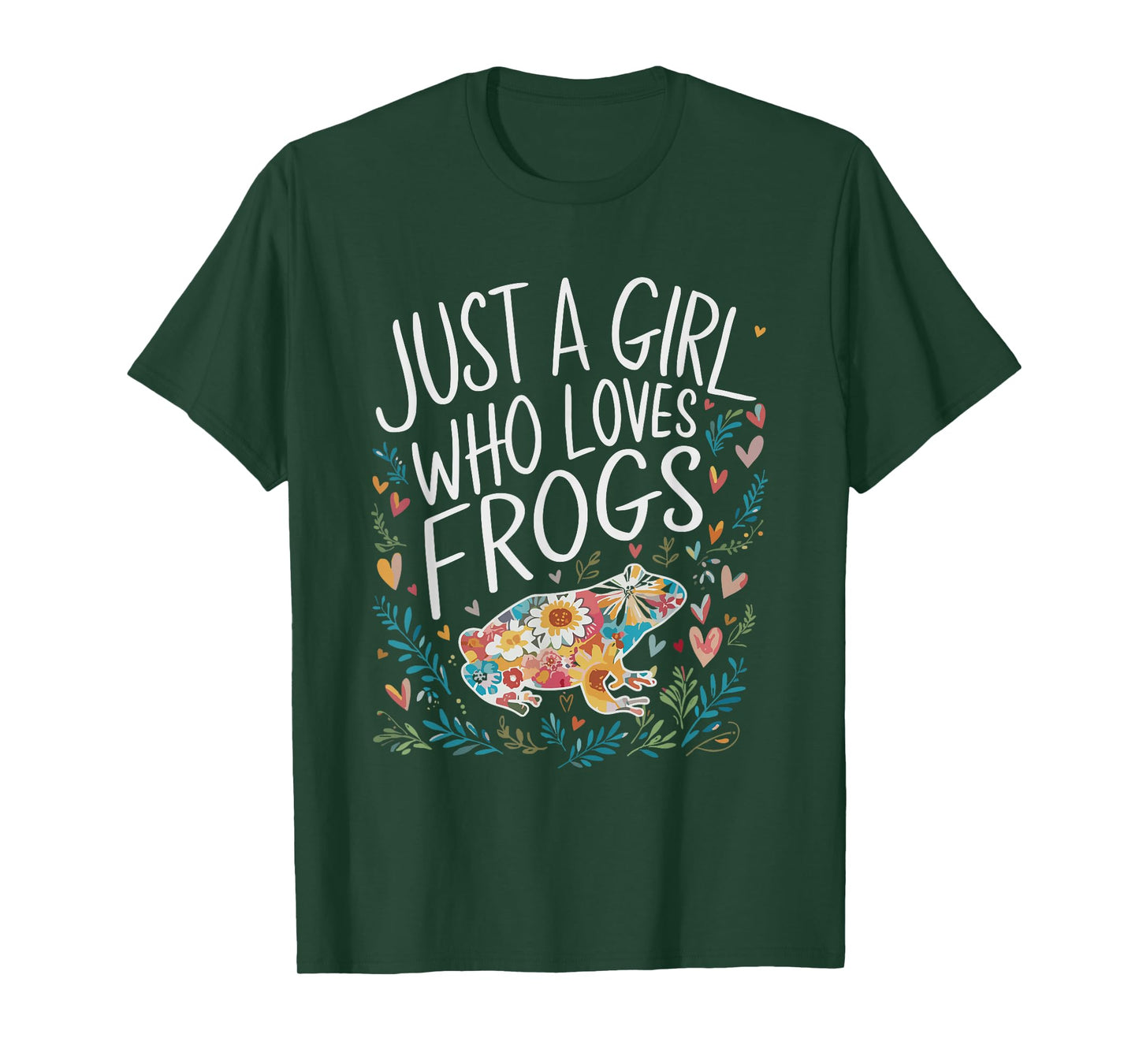 Cute Just A Girl Who Loves Frogs Men Women Girls T-Shirt