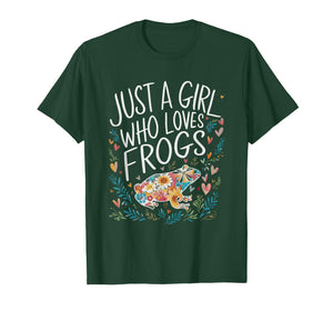 Cute Just A Girl Who Loves Frogs Men Women Girls T-Shirt