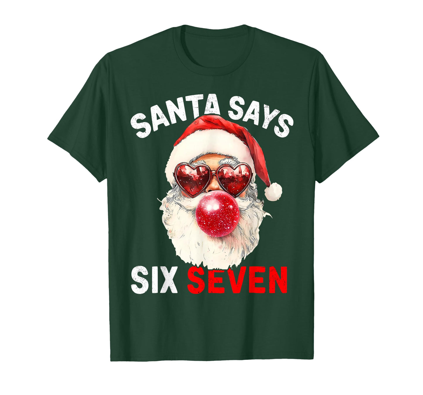 Funny Santa Says Six Seven Christmas 67 Meme Xmas Boys Girls T-Shirt