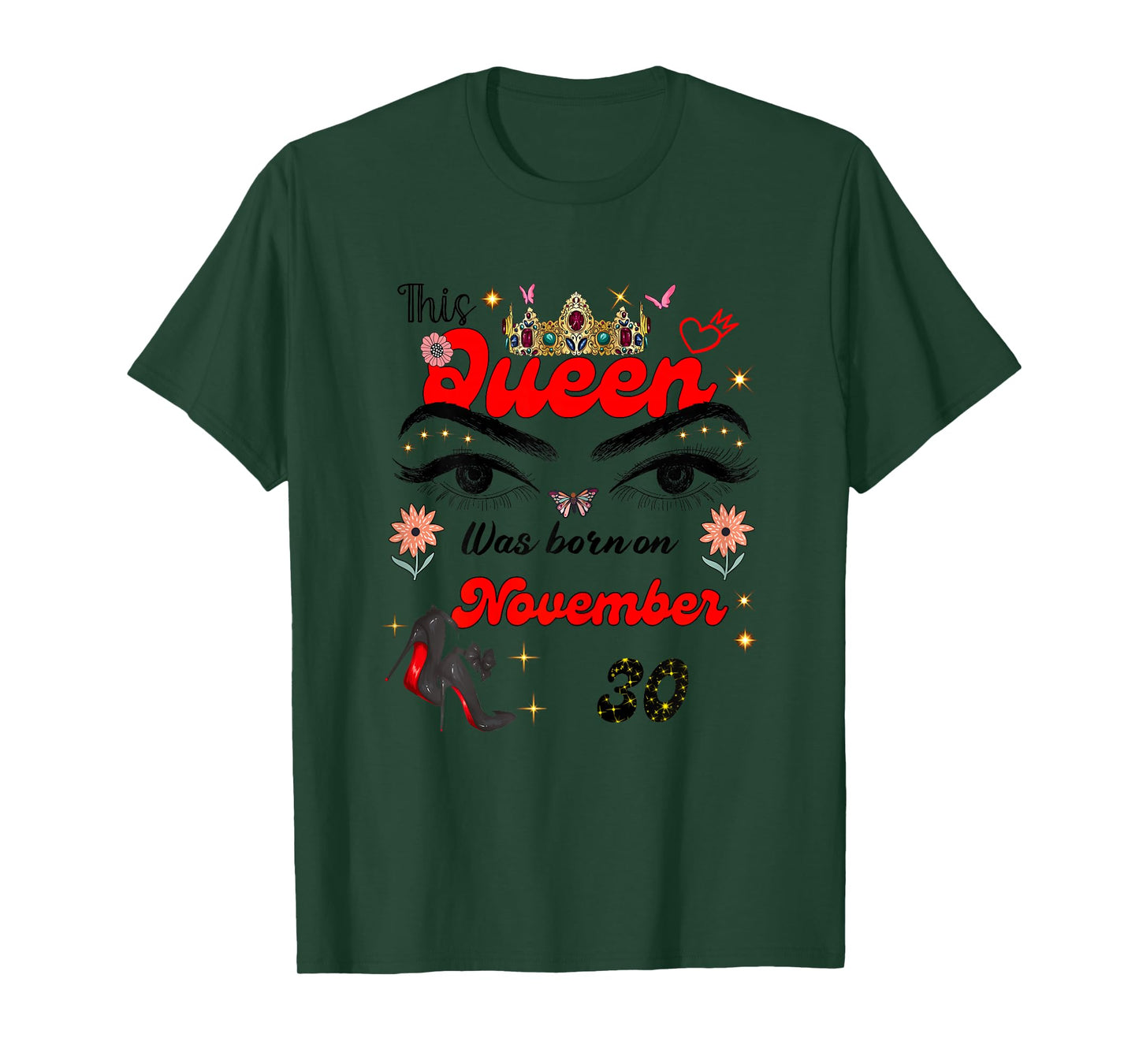 A Queen was Born on November 30 November 30th Birthday T-Shirt