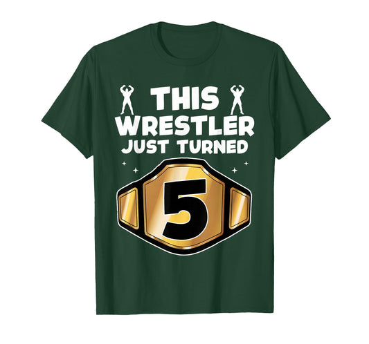 5th Wrestling Birthday This Wrestler Just Turned Five 5 Boys T-Shirt