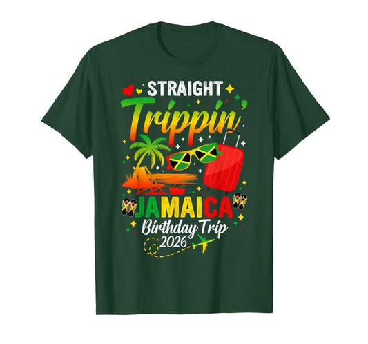 Straight Trippin' Jamaica Vacation 2026 Birthday Family Trip T-Shirt