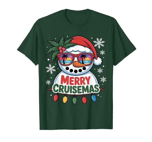 Merry Cruisemas 2025 Christmas Santa Snowman Funny Cruise T-Shirt
