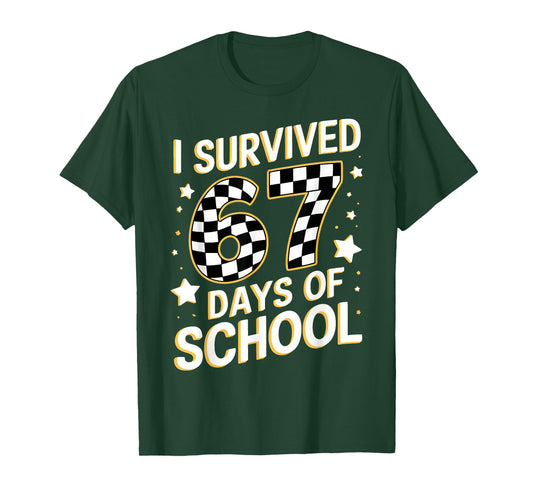 67th Day of School Teacher Kids 67 Math Meme Teacher Student T-Shirt