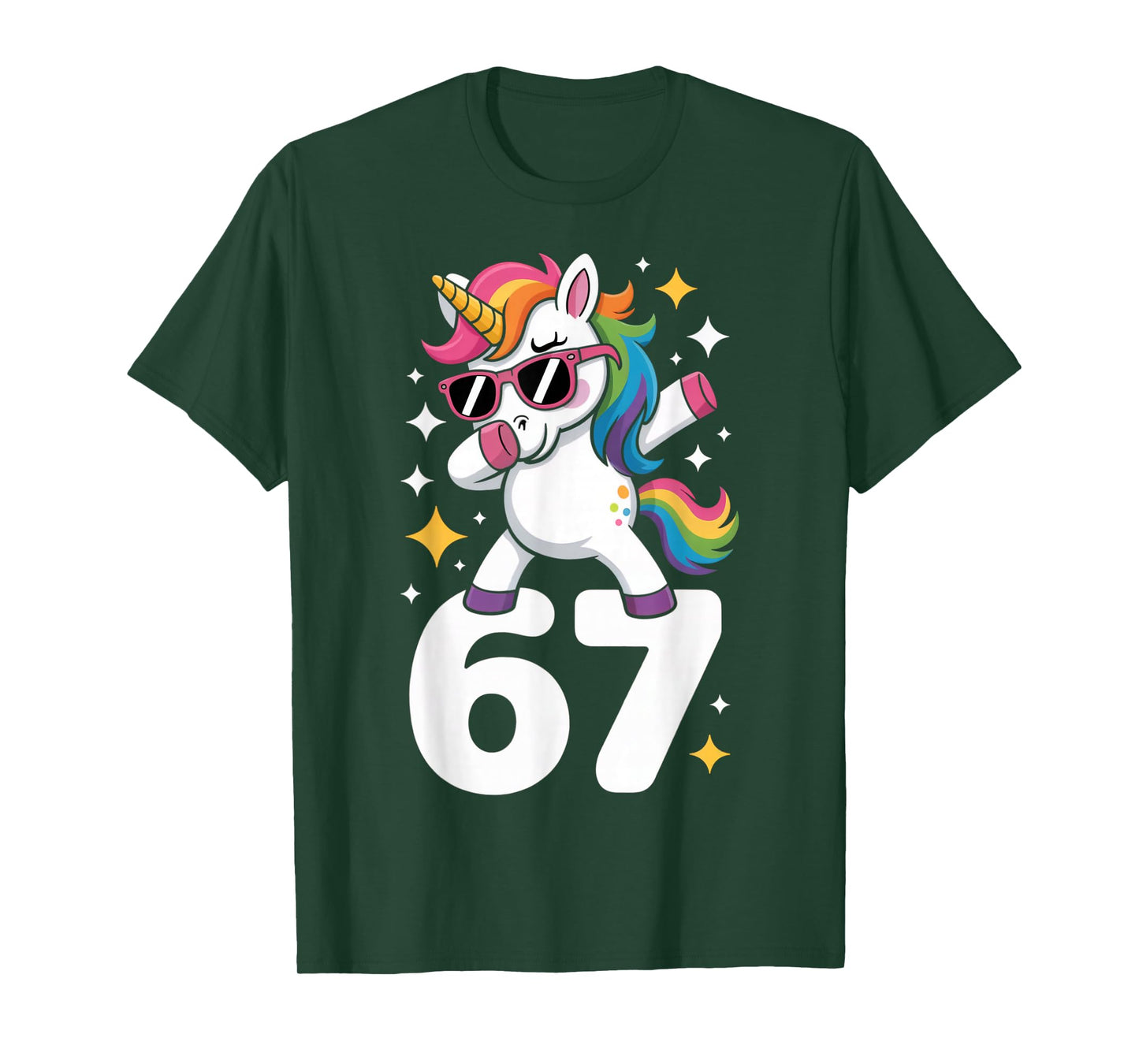 67 Unicorn Dabbing Six Seven Meme Funny T-Shirt