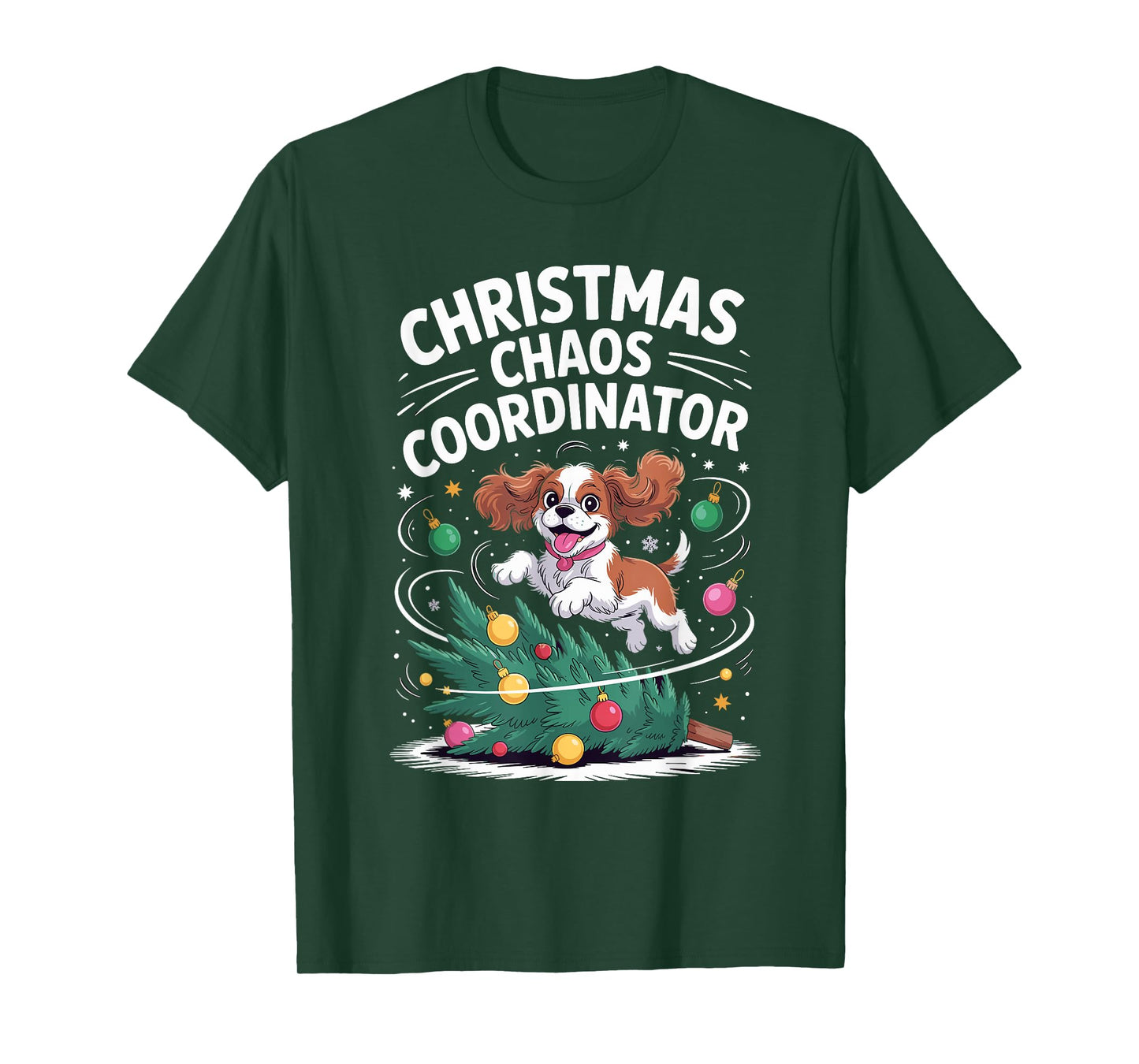Christmas Chaos Coordinator Cavalier King Charles Spaniel T-Shirt
