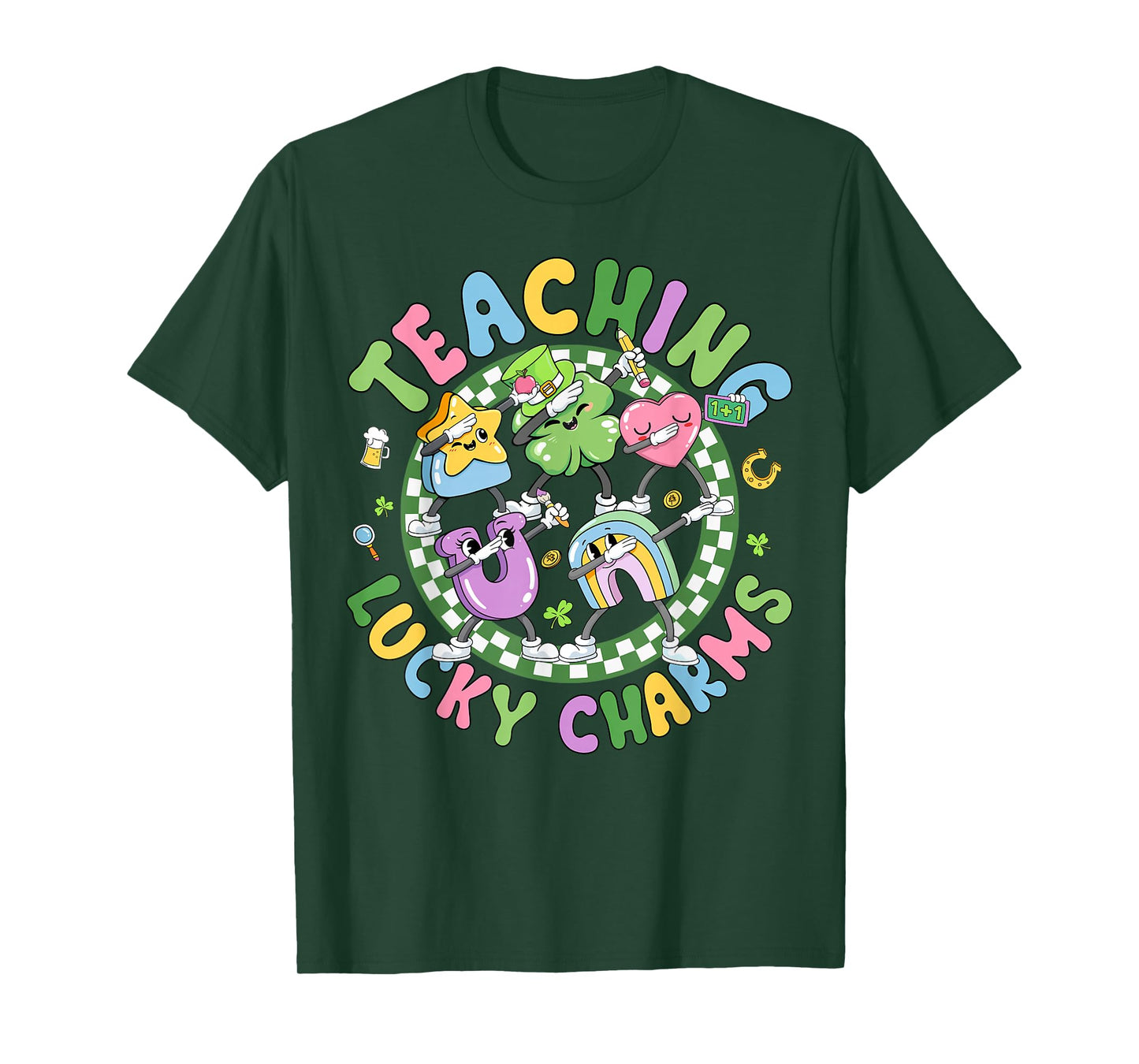 St Patricks Day Teacher Teaching My Lucky Charm Dabbing T-Shirt