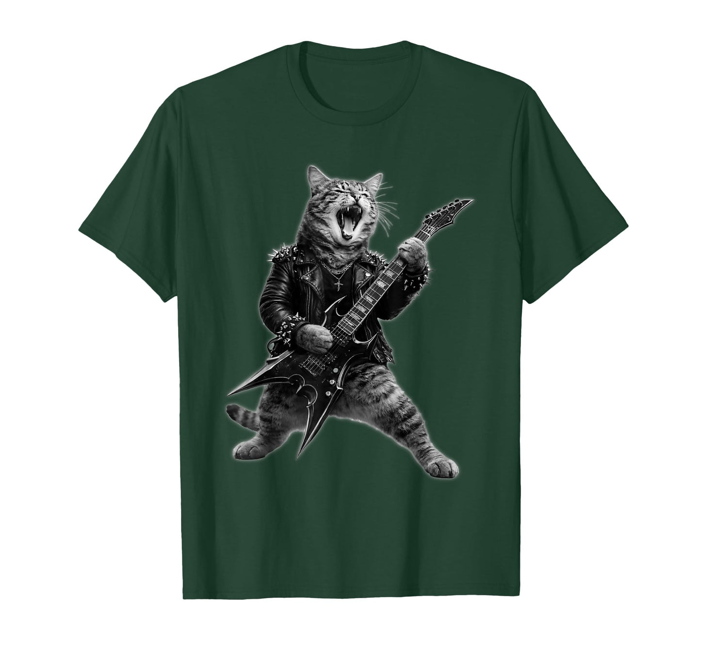 Funny Cat Playing Guitar Rock 'n Roll Music Musician Cats T-Shirt