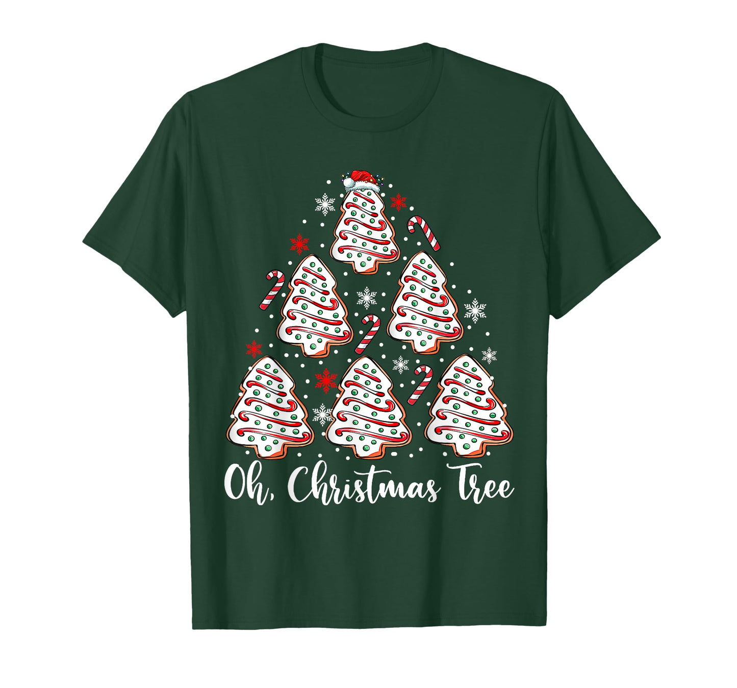 Oh Christmas Tree Cakes Debbie Becky Jen Cake Lovers Xmas T-Shirt