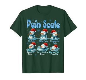 Pain Scale Snowman Healthcare Worker Pain Assessment Nurse T-Shirt