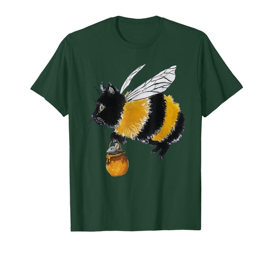Catbee Hybrid Art Funny Whimsical Animal Brainrot Meme Art T-Shirt