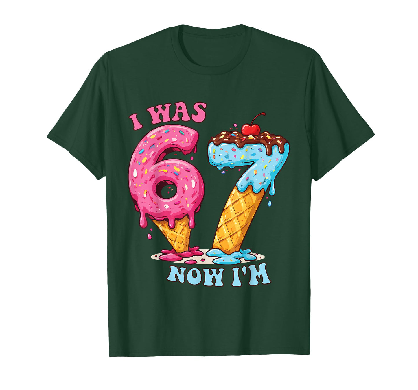 Ice Cream Donut Drip I was 6 Now Im 7th Birthday T-Shirt