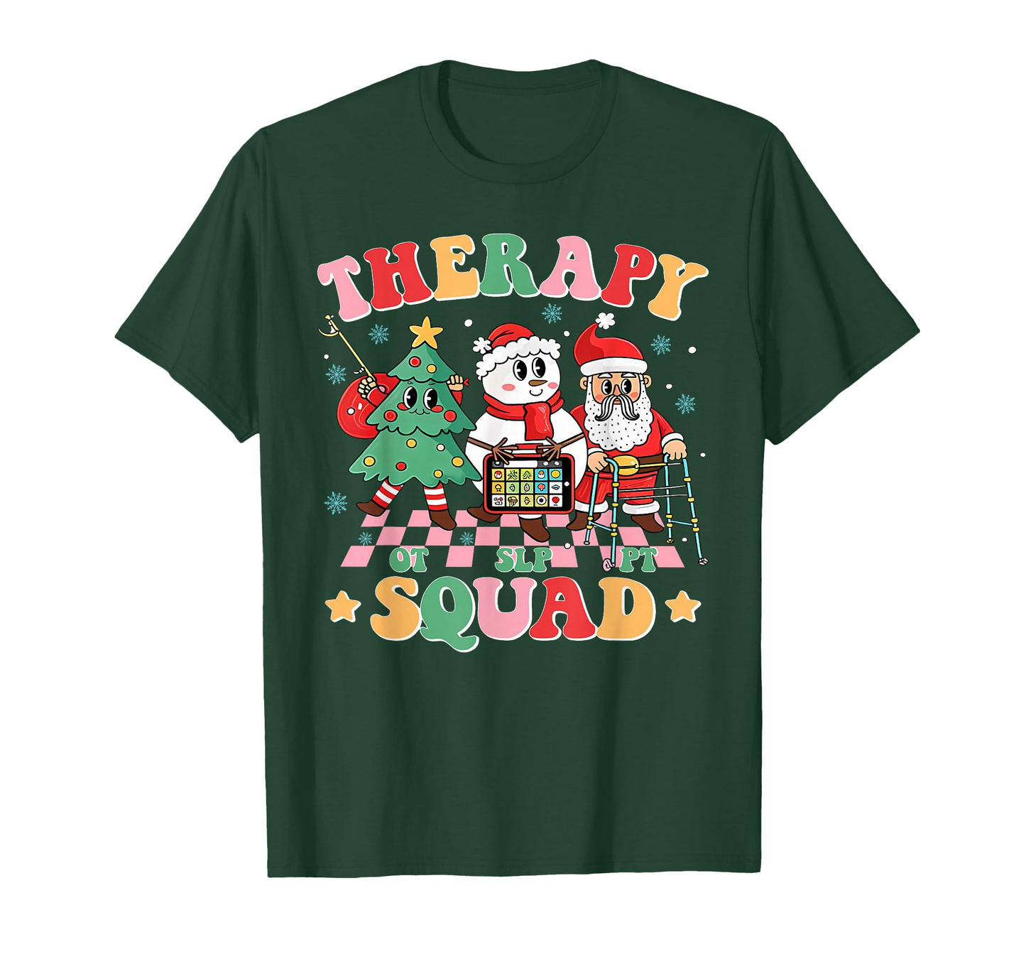 Therapy Squad SLP OT PT Christmas Funny Teacher Crew T-Shirt