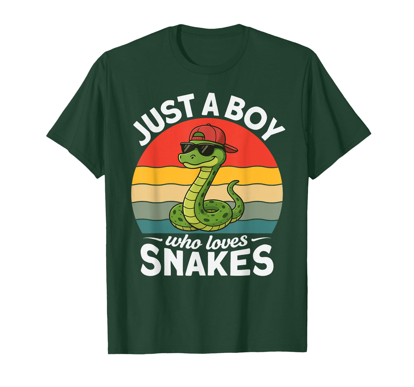 Just A Boy Who Loves Snakes Funny Snake Reptile Kids Boys T-Shirt