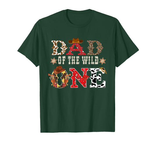 Dad of The Wild One Cowboy Western Rodeo Party Matching T-Shirt
