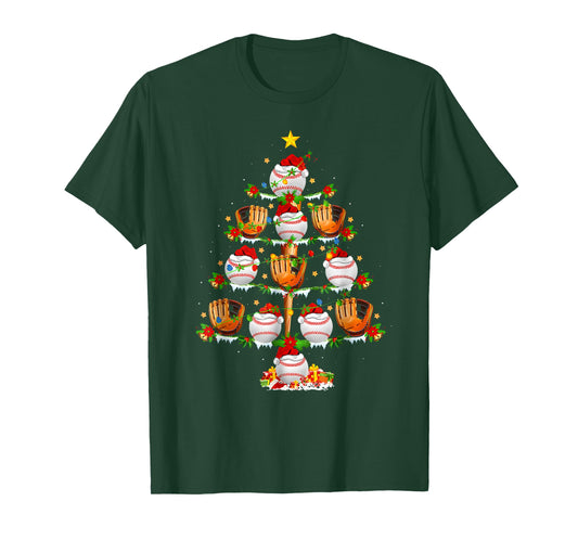Santa Sports Design for Men Boys Christmas Baseball Player T-Shirt