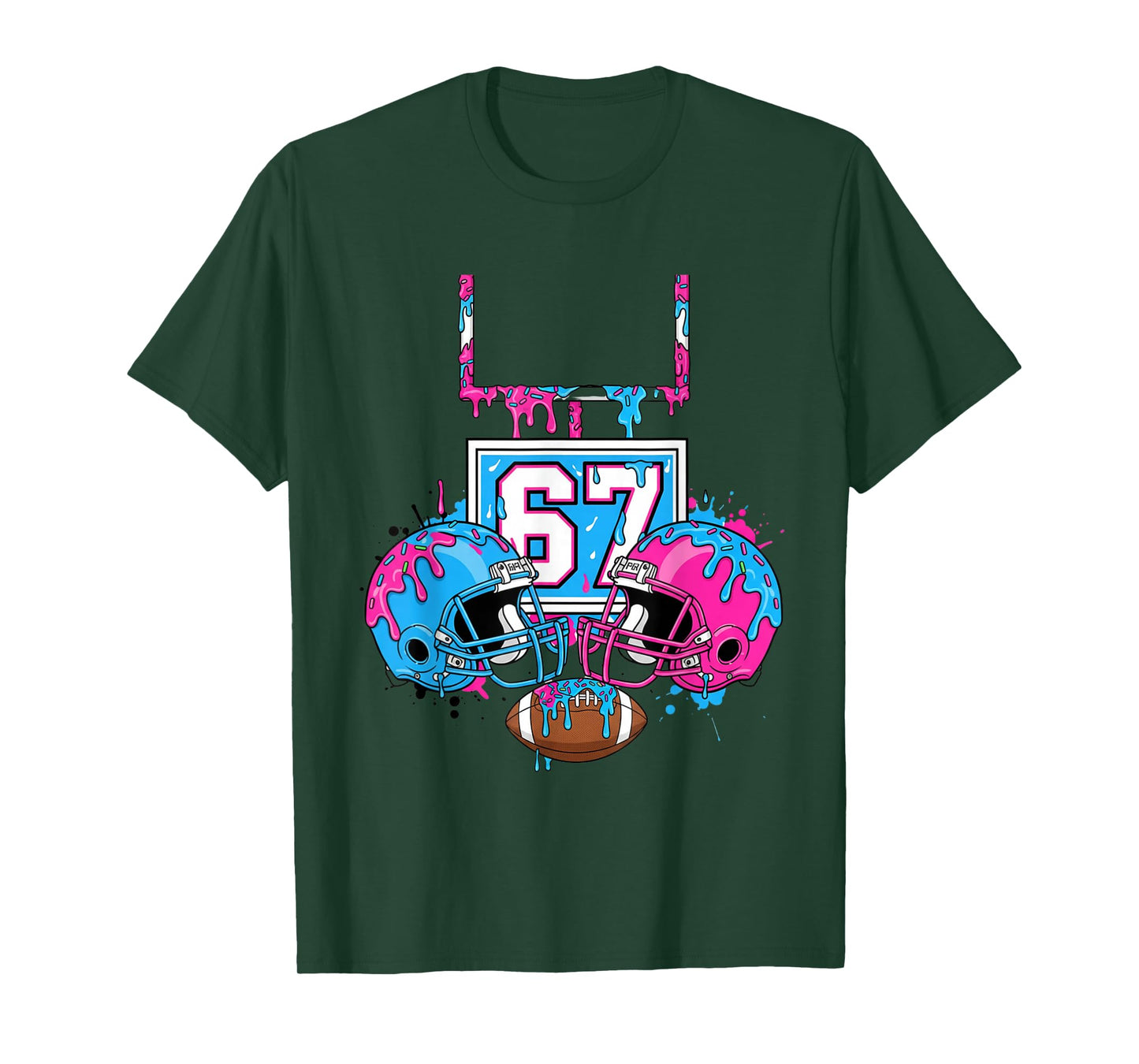 Funny 67 Football Ice Cream Drip 67th Sports Men & Women T-Shirt