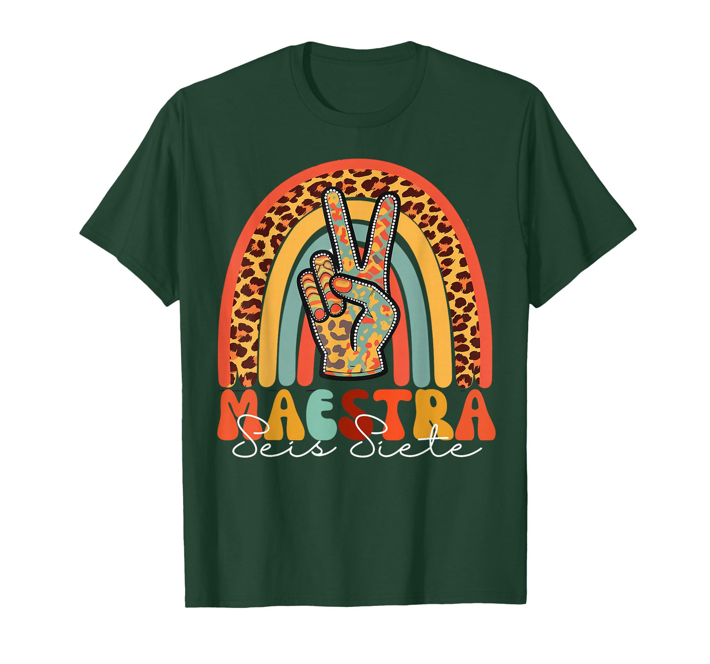 Spanish Bilingual Teacher Maestra SEIS Siete Six Seven T-Shirt