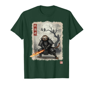 Samurai Sloth Japanese Shirts for Men Warrior Vintage T-Shirt