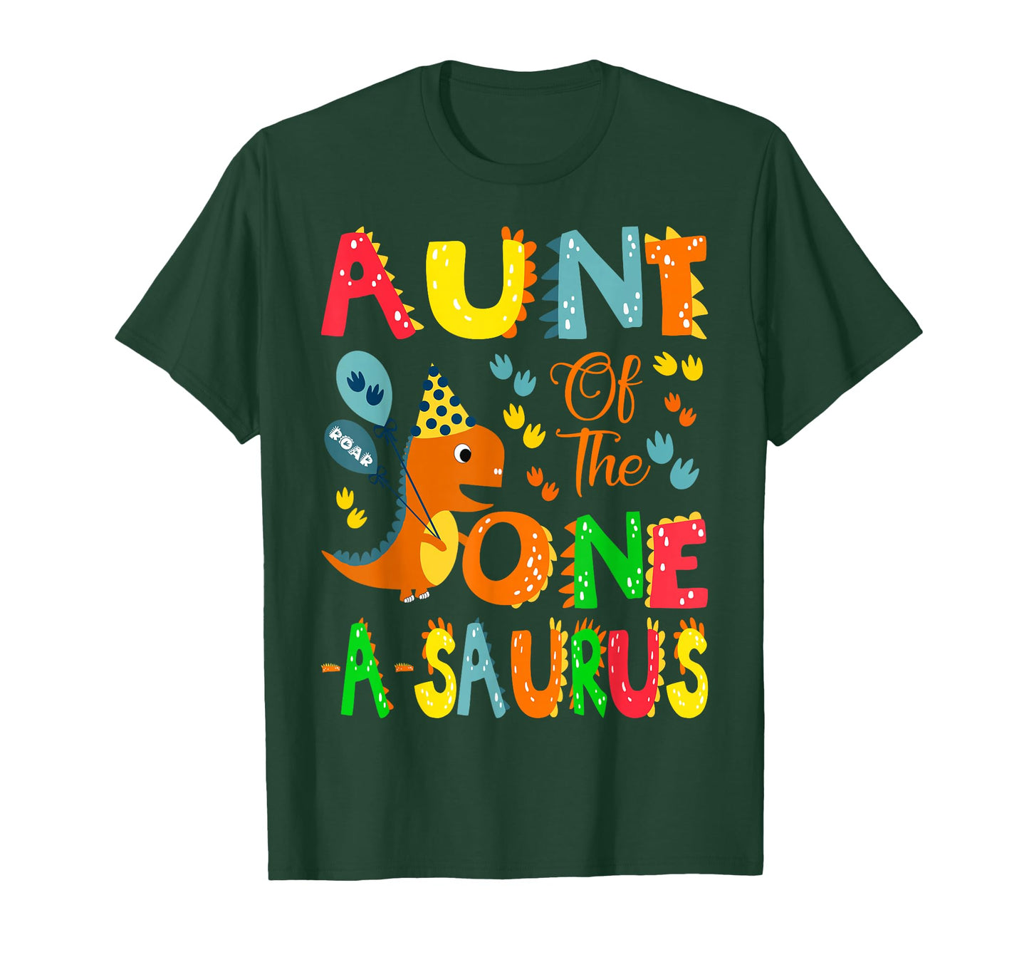 Aunt of The One-A-Saurus 1st Birthday Boy Dinosaur Lover T-Shirt