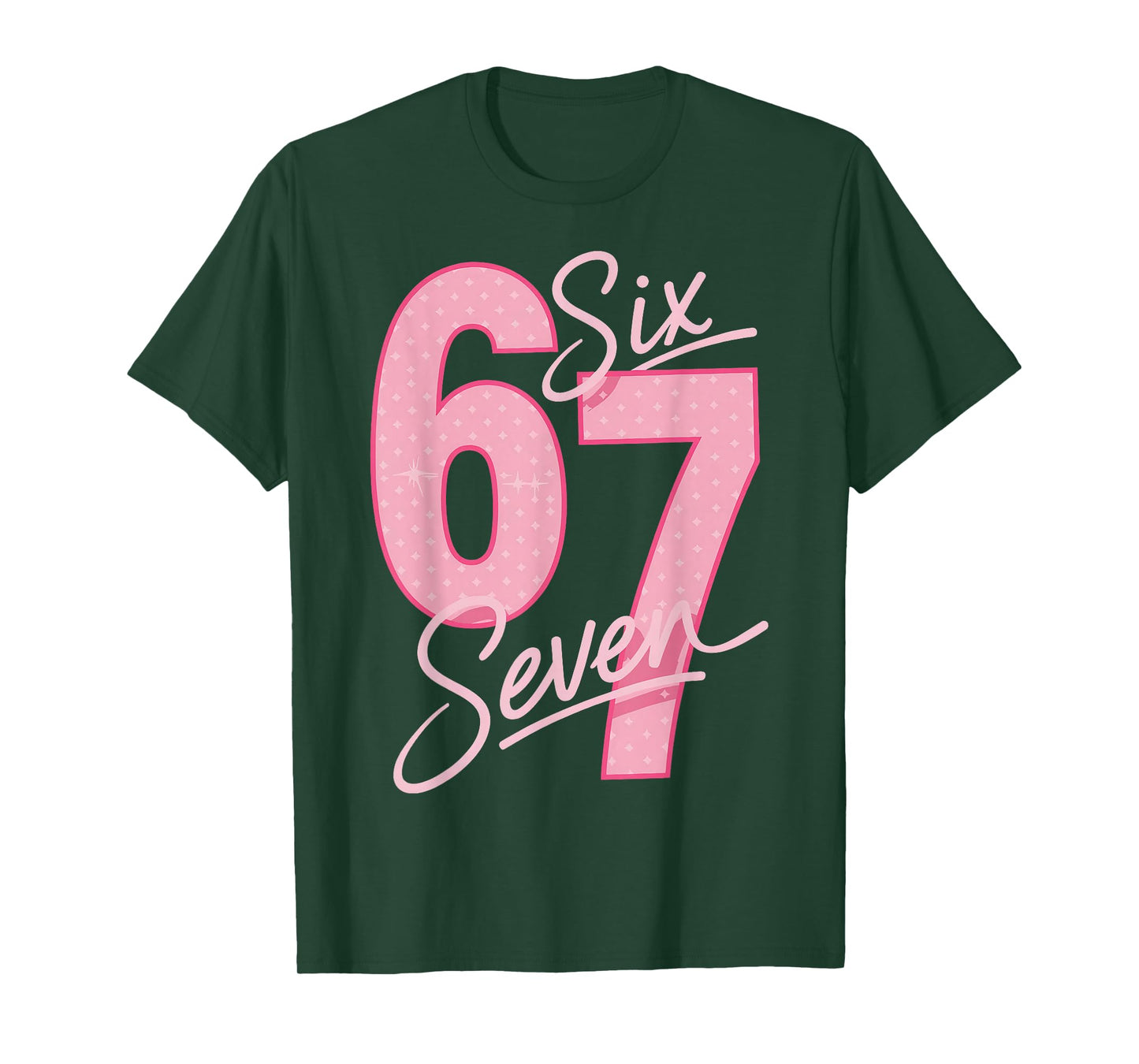 Cute Pink 67 Six Seven Funny Meme Women Girls T-Shirt