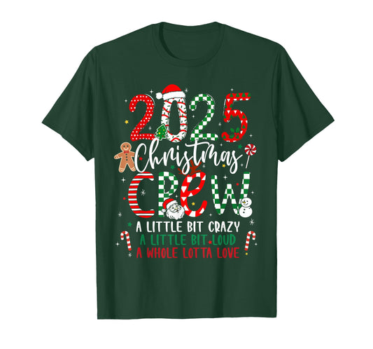 Christmas Crew 2025 Family Christmas Xmas Pajamas Matching T-Shirt