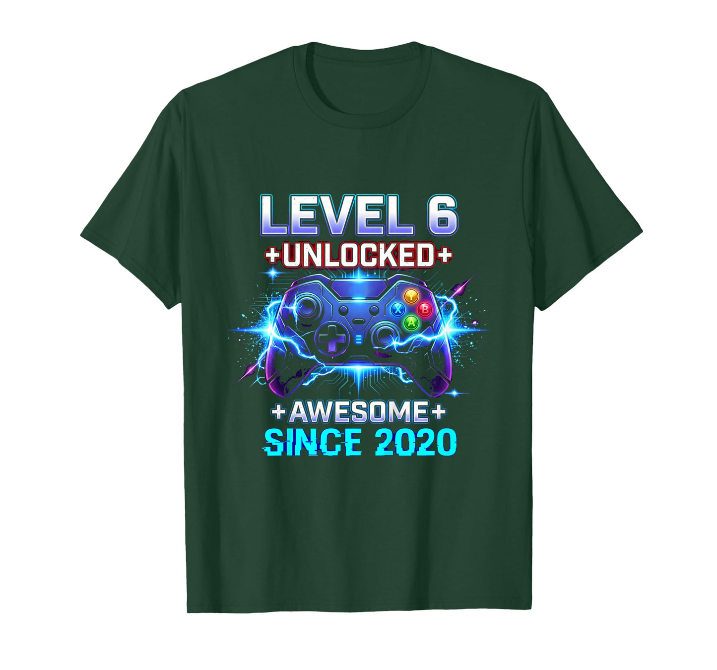Kids Level 6 Unlocked Awesome Since 2020 6th Birthday Boy Gamer T-Shirt