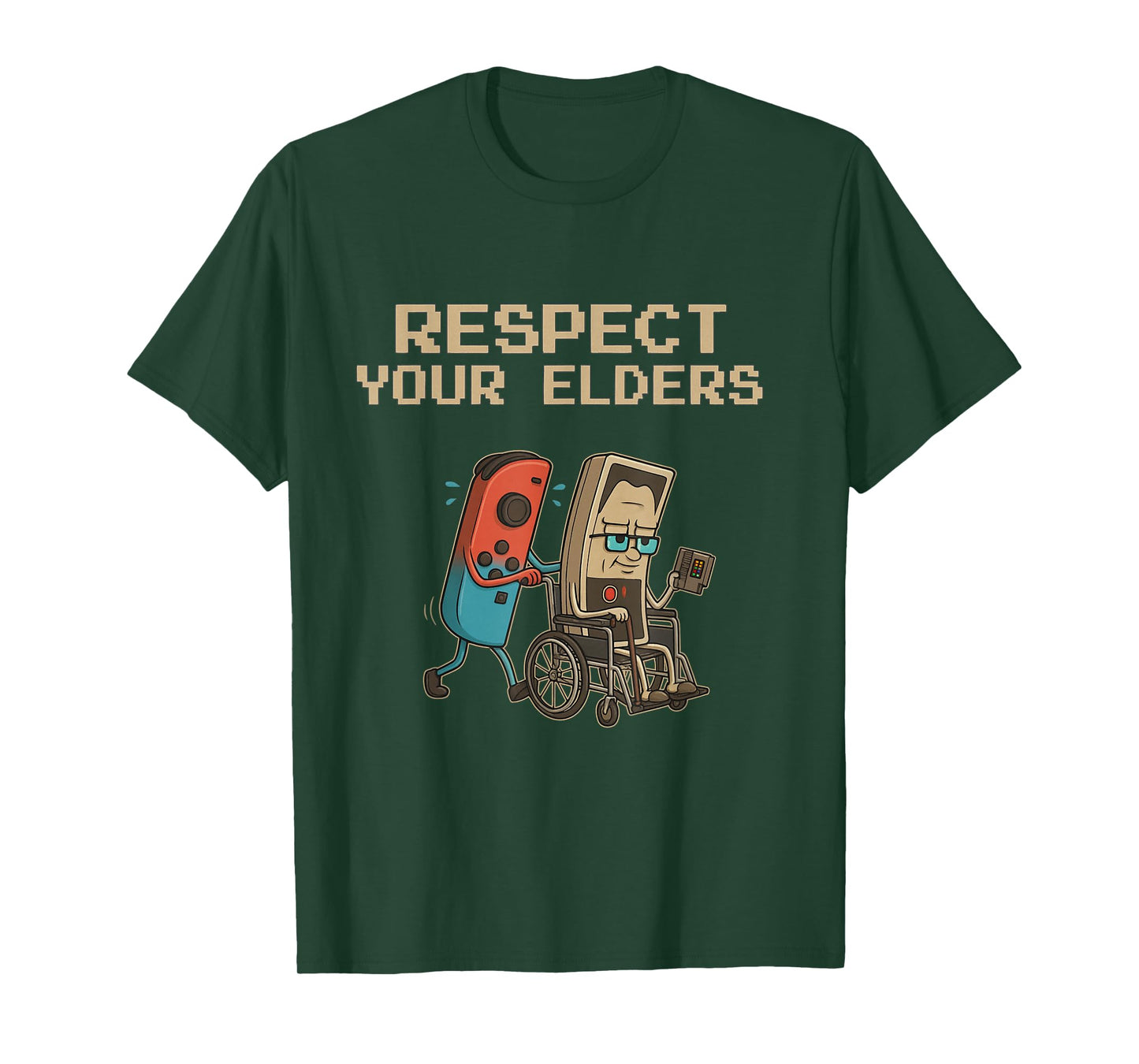 Respect Your Elders Gaming Control Retro Funny Gamer T-Shirt