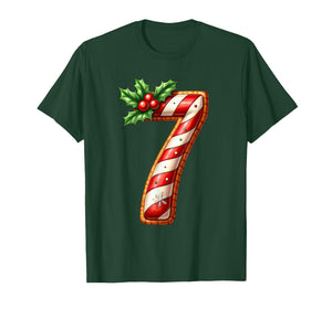 Christmas Six Seven 6 7 Meme Candy Cane Boys Girls Men Women T-Shirt