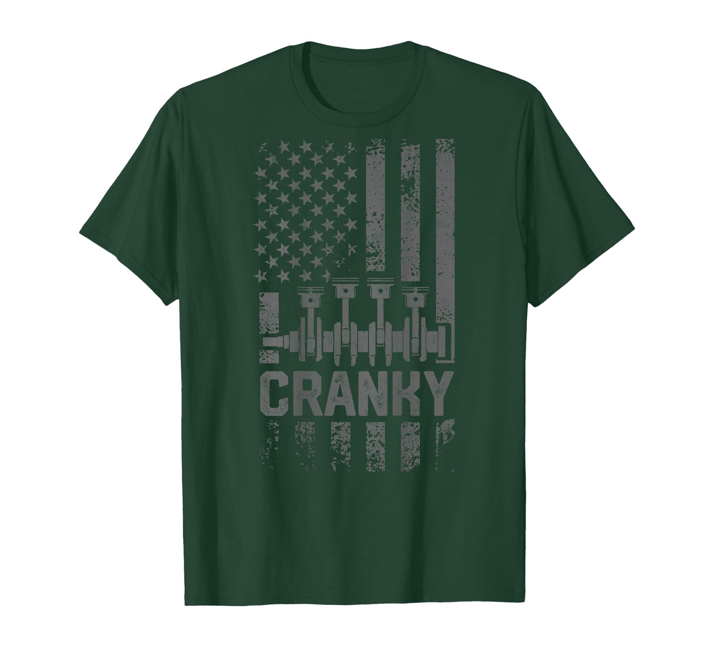 Mens Cranky Car Engine Crankshaft Funny Mechanics for Fathers Day T-Shirt